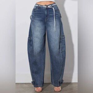 VBRT Barrel Baggy Jeans With Draw String NWT, Size 9